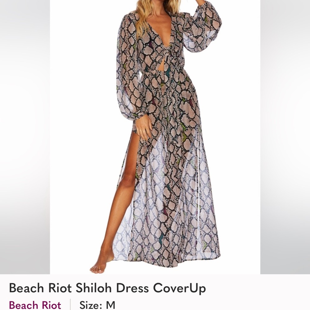 Beach Riot Shiloh Snake Print Swim Cover-Up